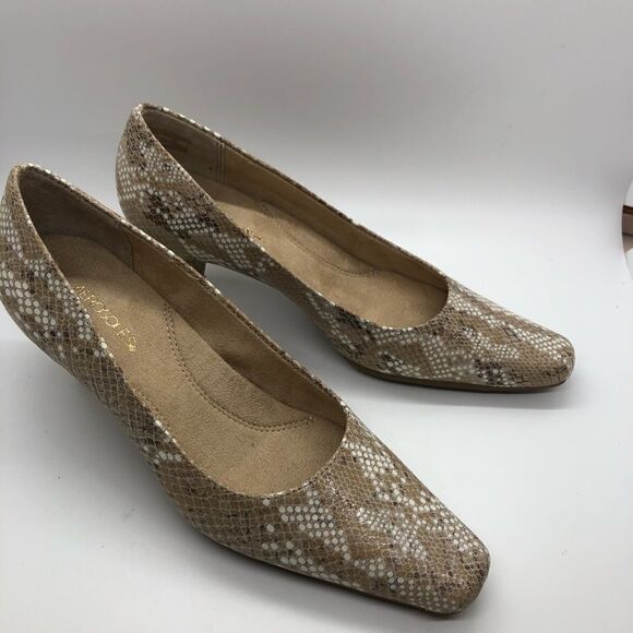 Aerosoles Bone Snake Skin Pattern Cheerful Pumps Comfort Shoes New Size 5 - Picture 1 of 13